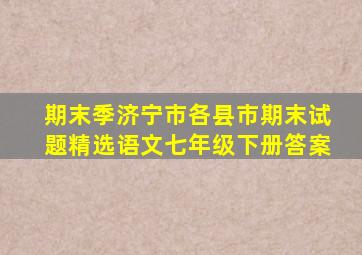 期末季济宁市各县市期末试题精选语文七年级下册答案