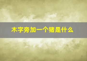 木字旁加一个猪是什么