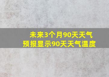 未来3个月90天天气预报显示90天天气温度