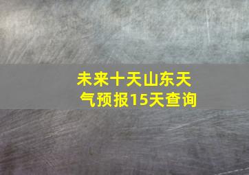 未来十天山东天气预报15天查询