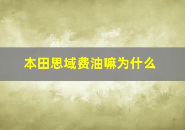 本田思域费油嘛为什么