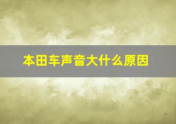 本田车声音大什么原因