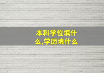 本科学位填什么,学历填什么