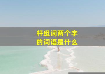 杆组词两个字的词语是什么