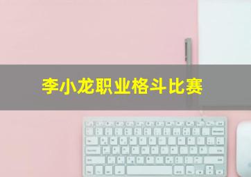 李小龙职业格斗比赛