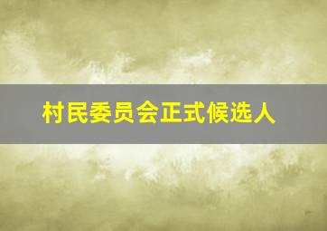 村民委员会正式候选人