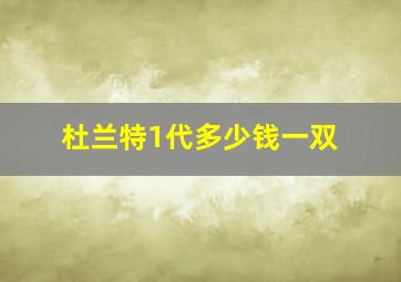 杜兰特1代多少钱一双