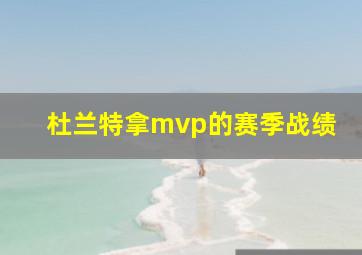 杜兰特拿mvp的赛季战绩