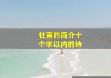 杜甫的简介十个字以内的诗