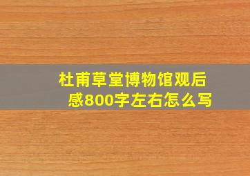 杜甫草堂博物馆观后感800字左右怎么写