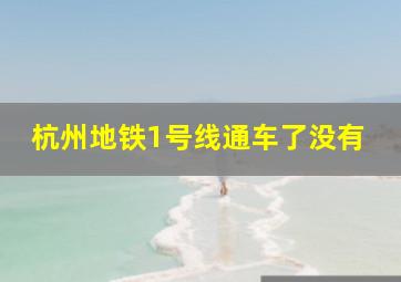 杭州地铁1号线通车了没有