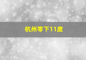 杭州零下11度