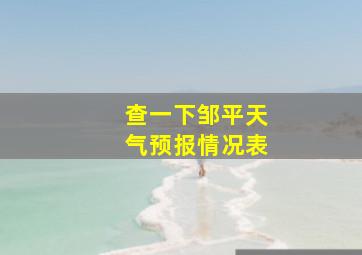 查一下邹平天气预报情况表