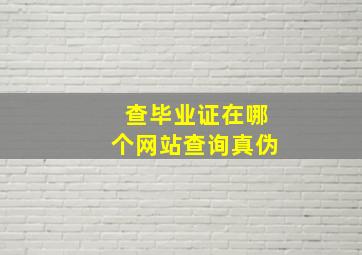 查毕业证在哪个网站查询真伪