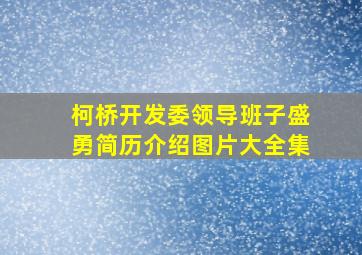 柯桥开发委领导班子盛勇简历介绍图片大全集