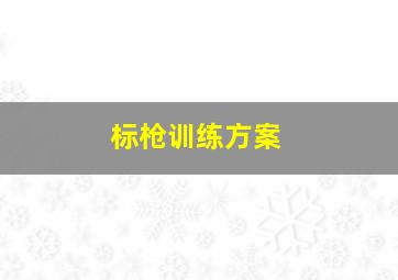 标枪训练方案