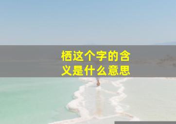 栖这个字的含义是什么意思