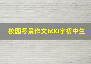 校园冬景作文600字初中生