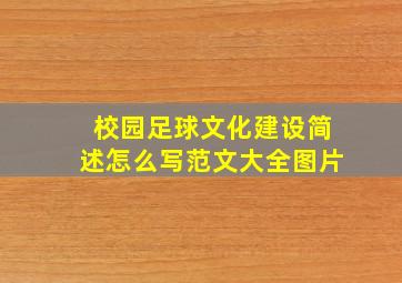 校园足球文化建设简述怎么写范文大全图片