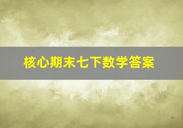 核心期末七下数学答案