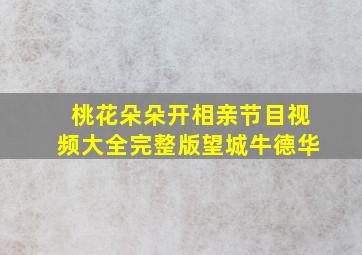 桃花朵朵开相亲节目视频大全完整版望城牛德华