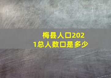 梅县人口2021总人数口是多少