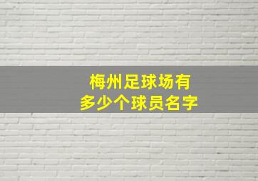 梅州足球场有多少个球员名字