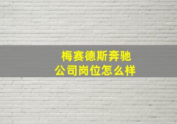 梅赛德斯奔驰公司岗位怎么样