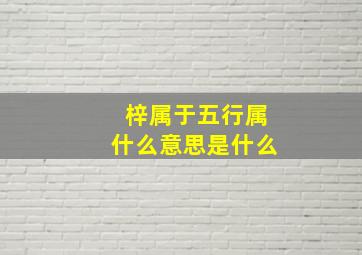 梓属于五行属什么意思是什么