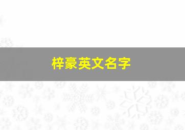 梓豪英文名字