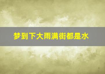 梦到下大雨满街都是水