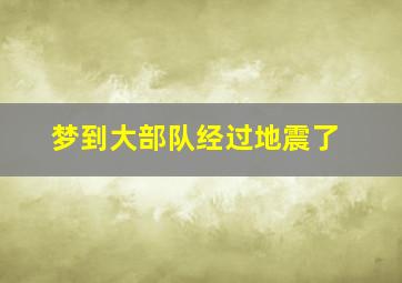 梦到大部队经过地震了