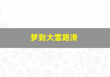 梦到大雪路滑