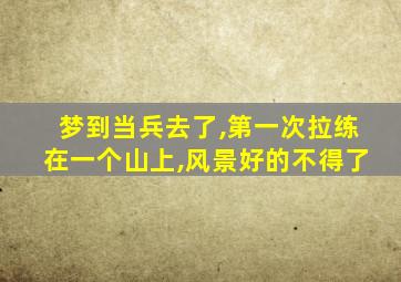 梦到当兵去了,第一次拉练在一个山上,风景好的不得了