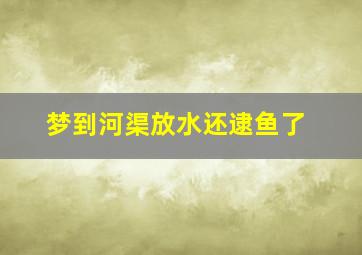 梦到河渠放水还逮鱼了