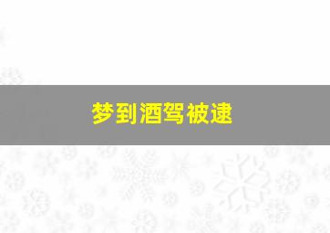 梦到酒驾被逮