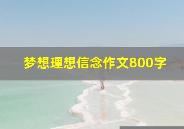 梦想理想信念作文800字