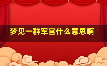 梦见一群军官什么意思啊