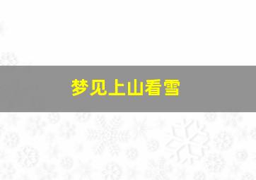 梦见上山看雪