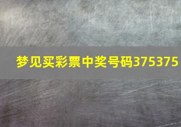 梦见买彩票中奖号码375375