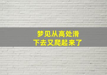 梦见从高处滑下去又爬起来了