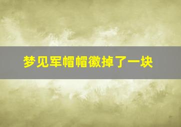 梦见军帽帽徽掉了一块