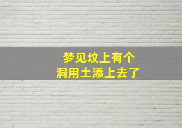 梦见坟上有个洞用土添上去了