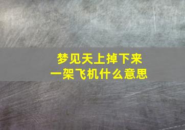 梦见天上掉下来一架飞机什么意思