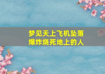 梦见天上飞机坠落爆炸烧死地上的人