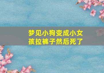 梦见小狗变成小女孩拉裤子然后死了