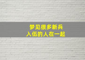 梦见很多新兵入伍的人在一起