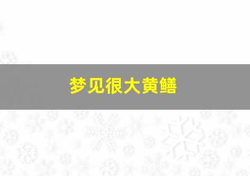 梦见很大黄鳝