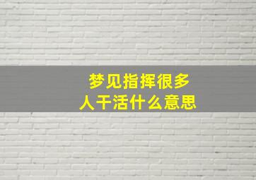 梦见指挥很多人干活什么意思