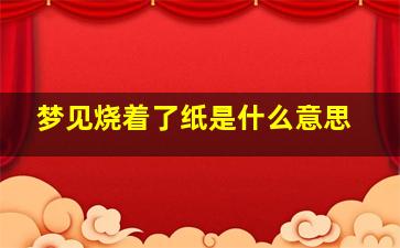 梦见烧着了纸是什么意思